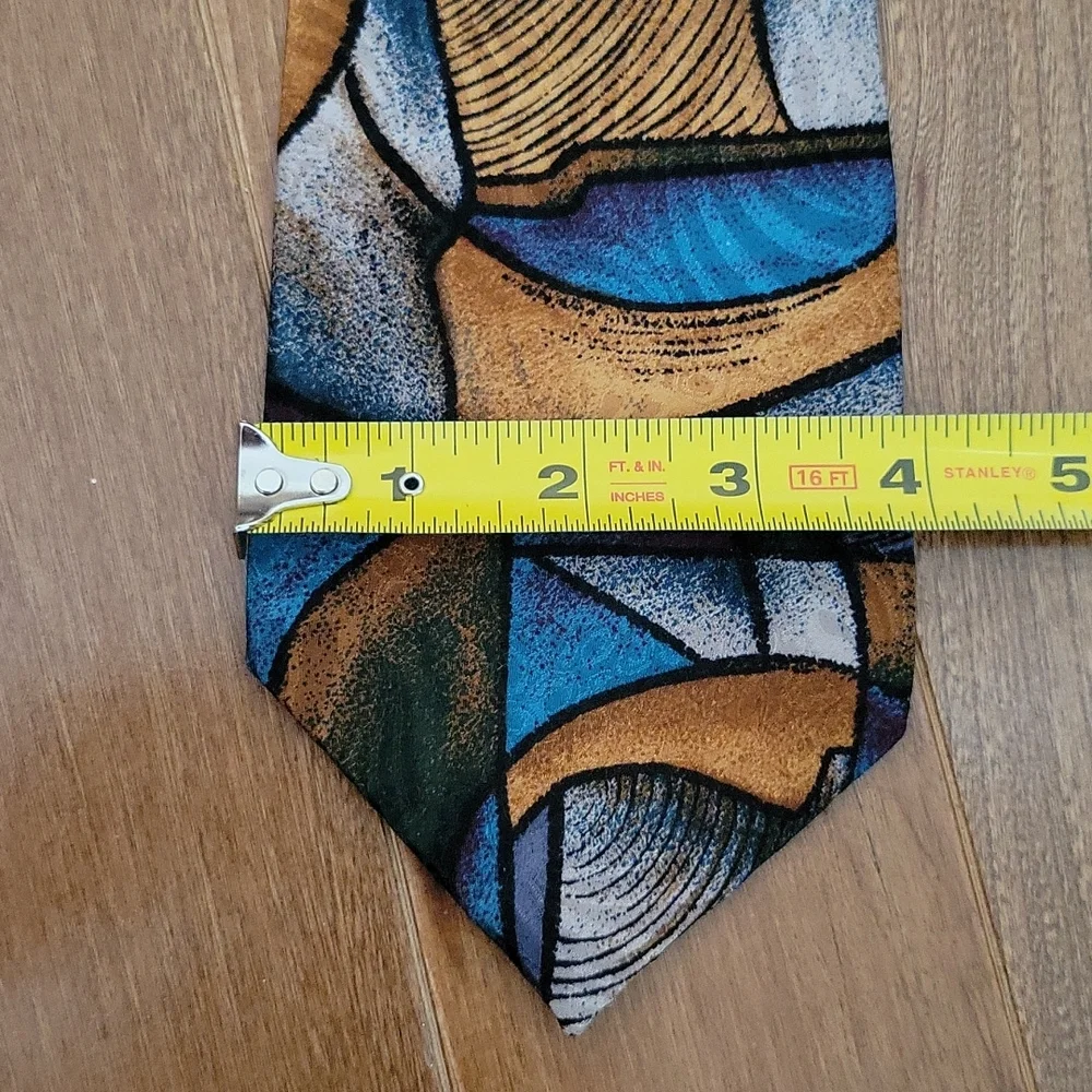 Vintage Oscar de la Renta 100%‎ silk Abstract Tie 55.5